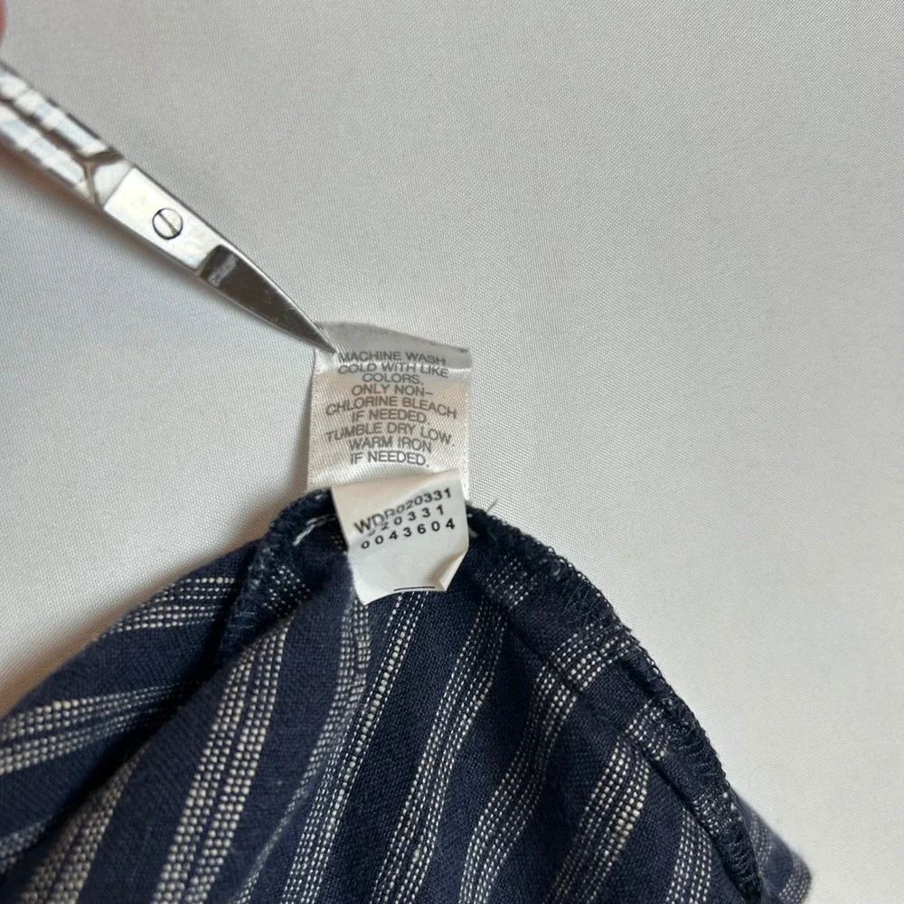 J Jill Linen Stripe Sleeveless Shift Dress Women Size S Blue Casual - Picture 5 of 10